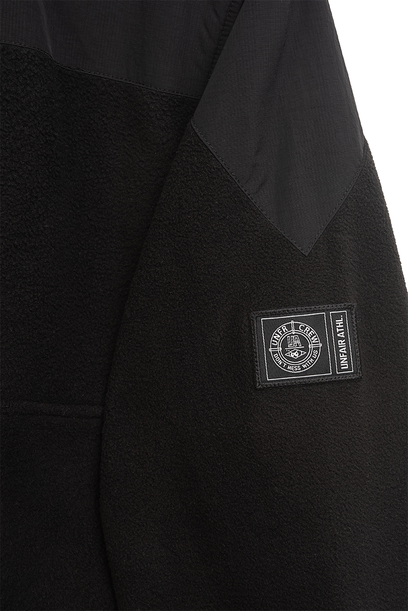 Unfair Athletics Fabric Mix Fleece Jacket Schwarz Patch am Ärmel