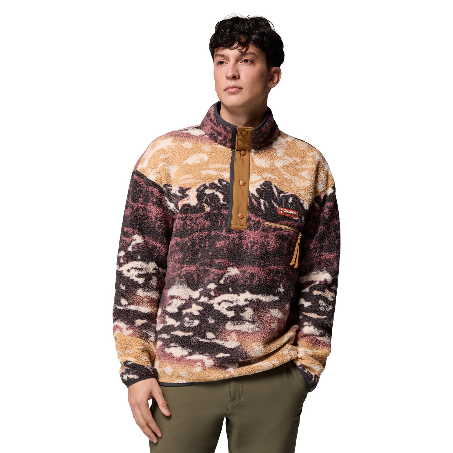 Columbia Helvetia II Printed Half Snap Fleece Camel Vorderansicht