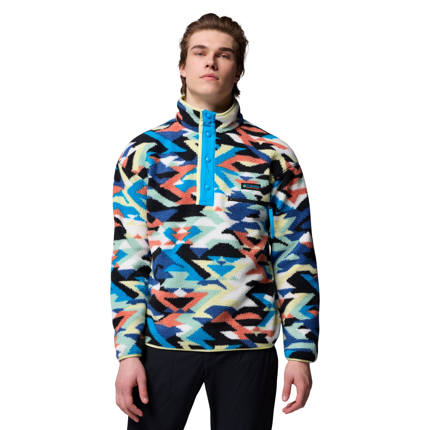 Columbia Helvetia II Printed Half Snap Fleece Blue Vorderansicht