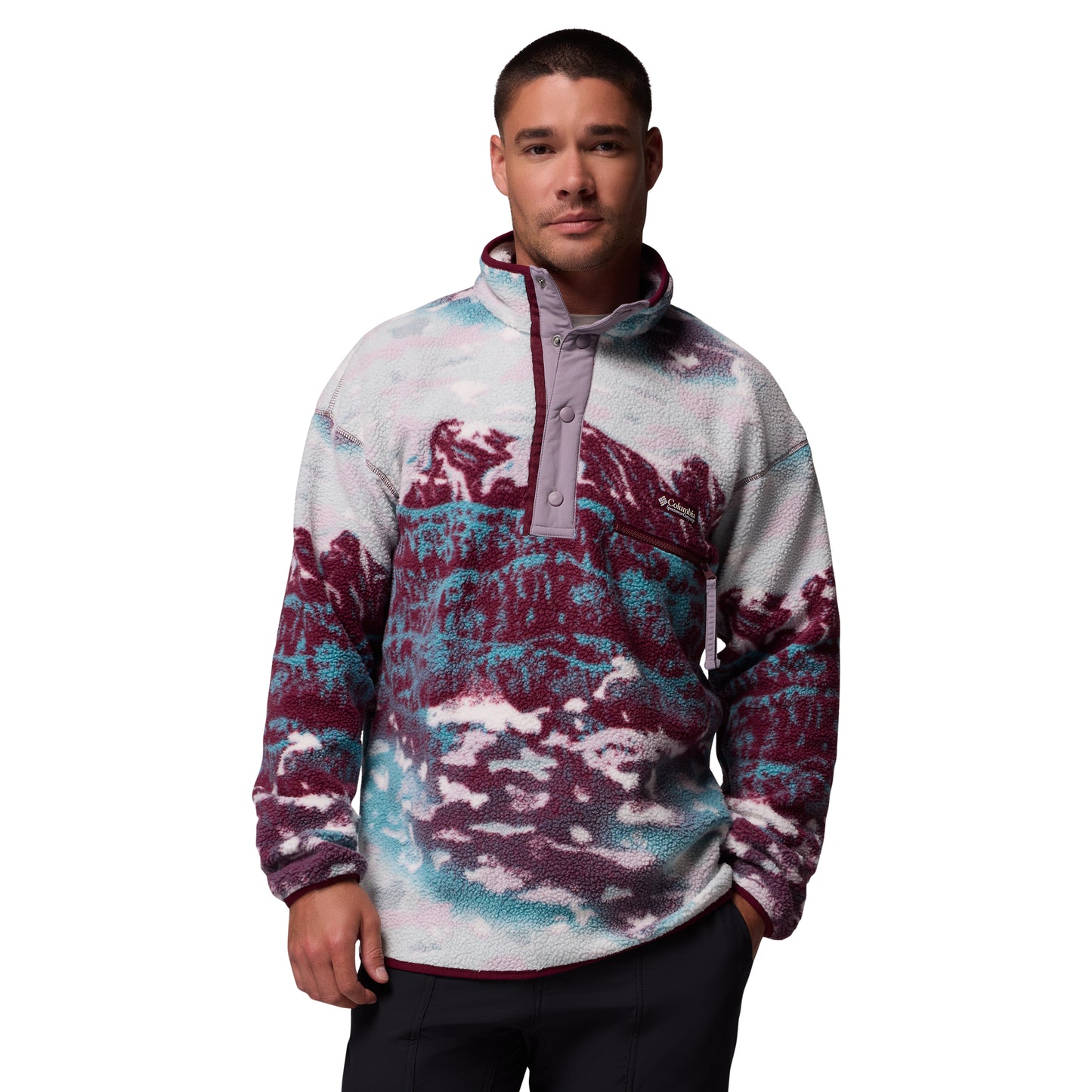 Columbia Helvetia II Printed Half Snap Fleece Wine Vorderansicht