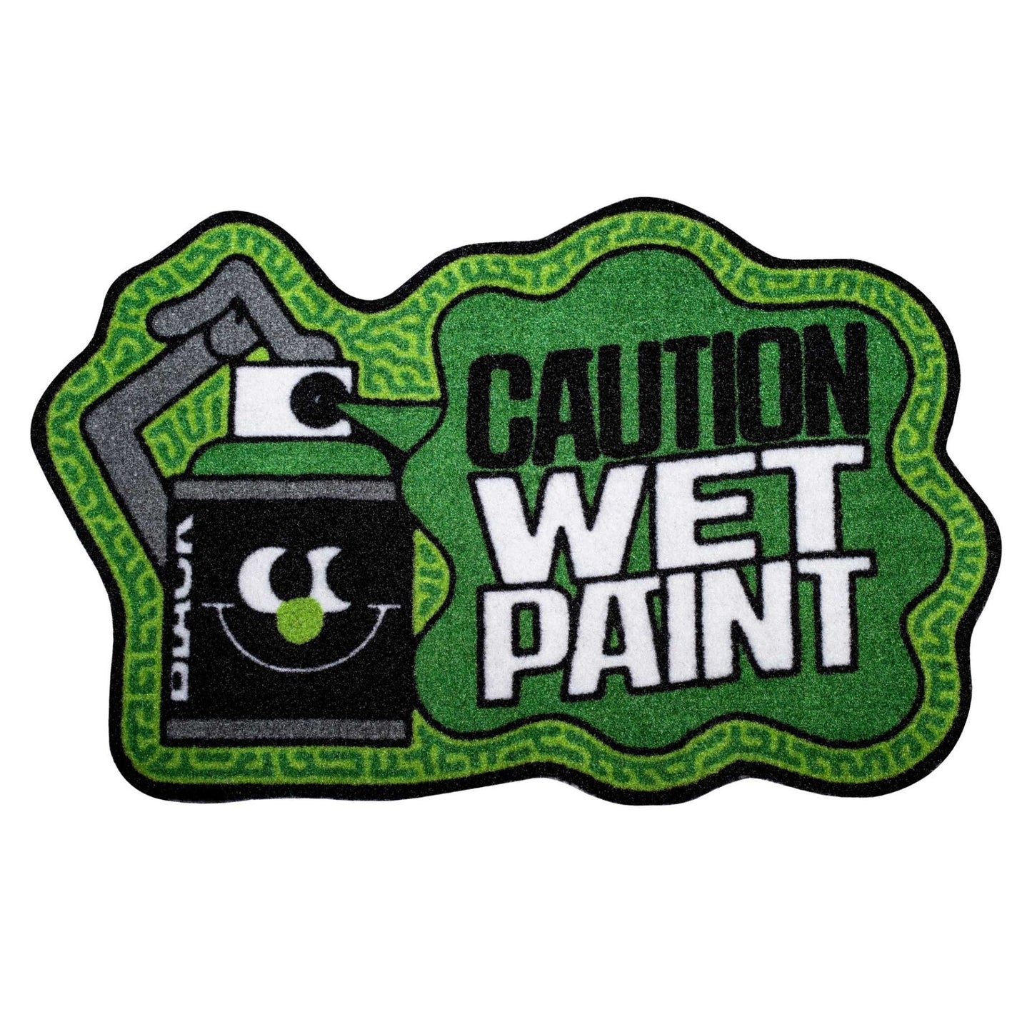 Montana Doormat Caution Wet Paint Grün