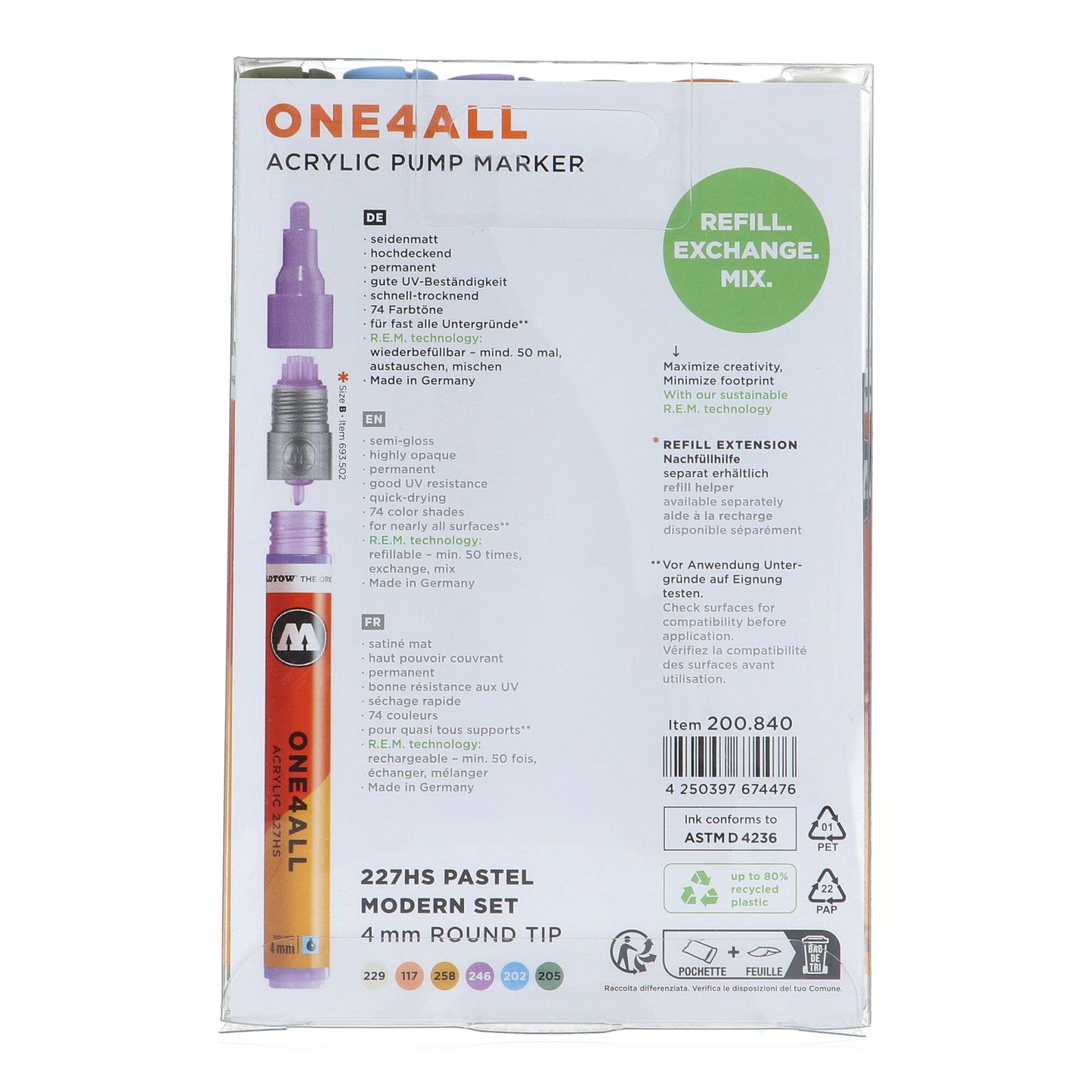 Molotow ONE4ALL 227HS Pastel Modern Set Rückseite