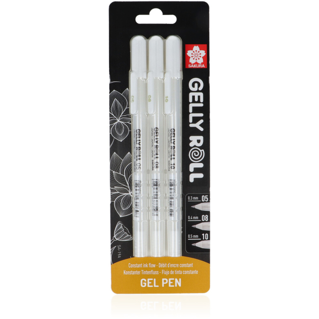 Sakura Gelly Roll Gel Pen Classic White Mixed 3er Set